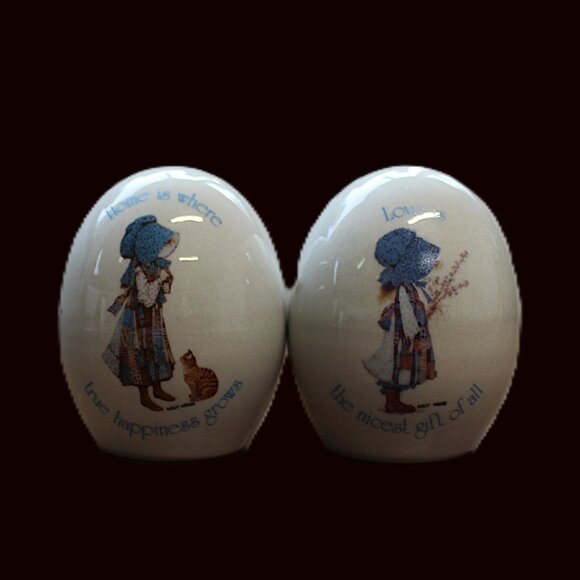2~Holly Hobbie Decorative Porcelain Eggs Figurine - "Love is and Home is" - East - Picture 1 of 6